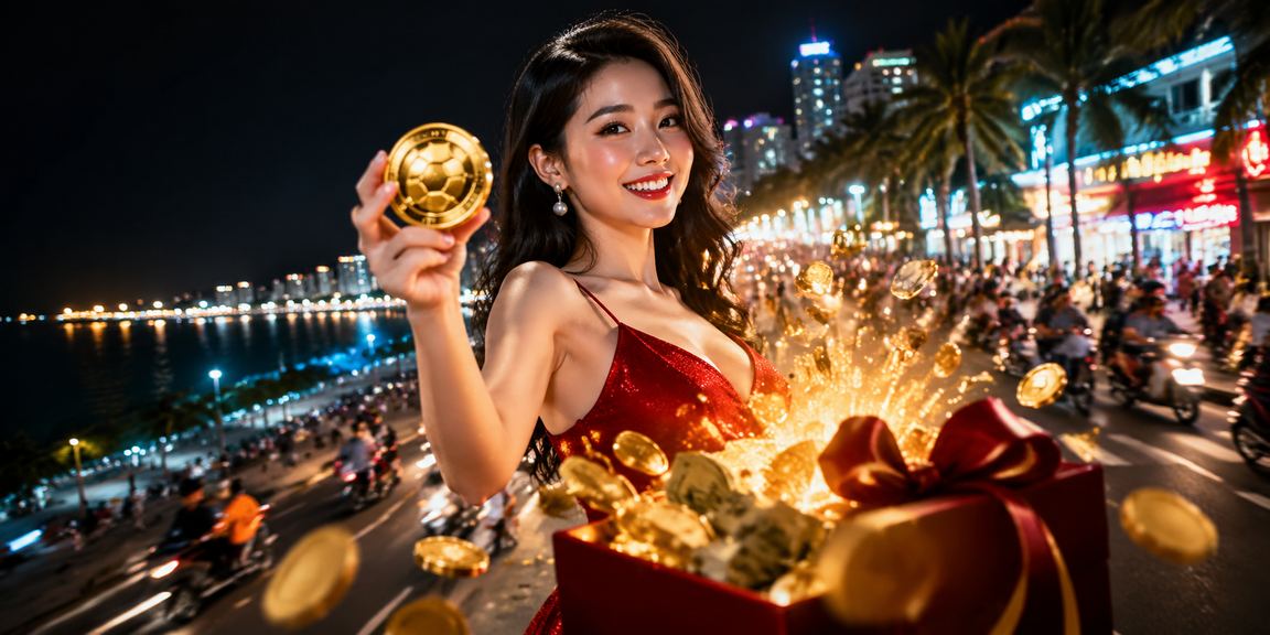 Khung cảnh casino Quy Nhơn với ánh sáng neon sôi động